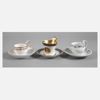 Meissen/KPM Berlin drei Sammeltassen Biedermeier111