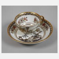 Meissen Tasse und Untertasse mit Überdekor111