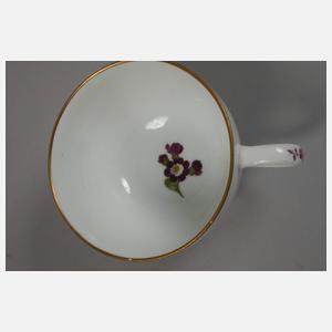 Meissen Tasse mit Untertasse Blumenmalerei