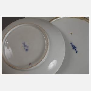 Meissen Tasse, Untertasse und Teller Marcolinizeit