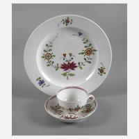 Meissen Tasse, Untertasse und Teller Marcolinizeit111