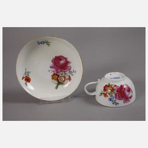 Meissen Tasse, Untertasse und Platte Marcolinizeit