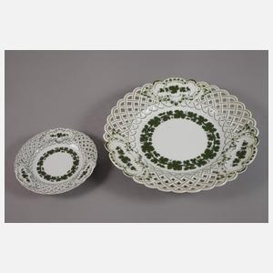 Meissen Konvolut Durchbruchteile Weinlaubdekor