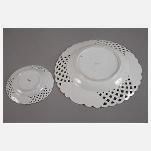 Meissen Konvolut Durchbruchteile Weinlaubdekor