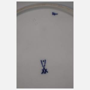 Meissen drei Teegedecke und Teedose Weinlaubdekor