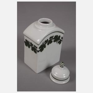 Meissen drei Teegedecke und Teedose Weinlaubdekor