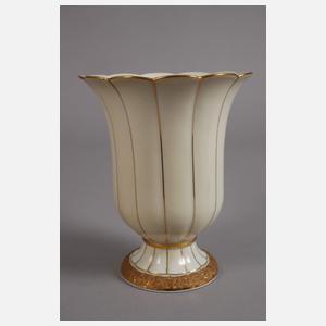 Meissen Tasse mit Untertasse und Vase Golddekor