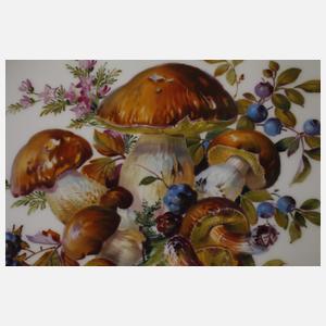 Meissen Anbietplatte mit seltener Pilzmalerei