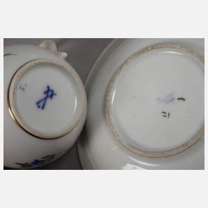 Meissen drei Tassen mit Untertassen "Blume 1"