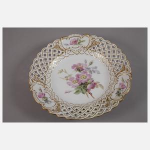 Meissen Durchbruchteller naturalistische Blume