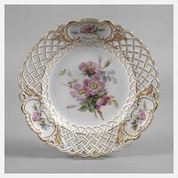Meissen Durchbruchteller naturalistische Blume111