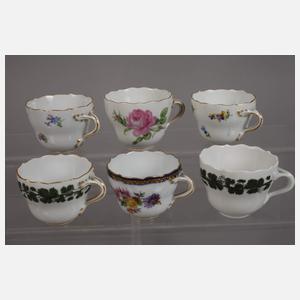 Meissen Konvolut Mokkatassen