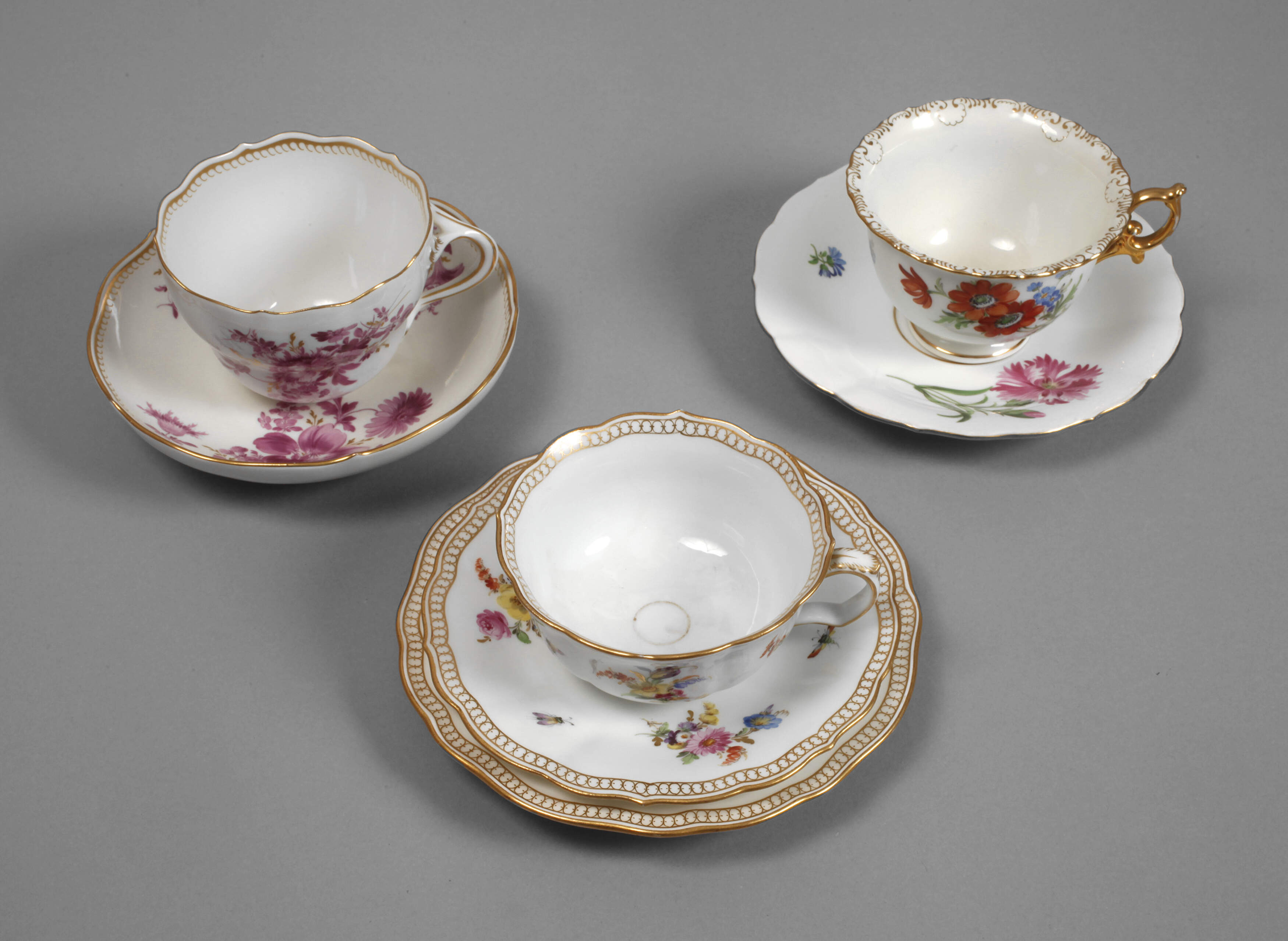 Meissen Konvolut Tassen Blumenmalerei