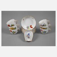 Meissen sechs Mokkatassen mit Aschenbecher111