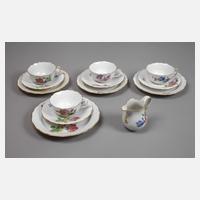 Meissen Konvolut Teegedecke Blumenmalerei111