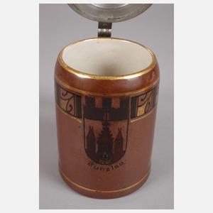 Sechs Bunzlauer Bierkrüge