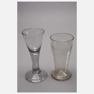 Sechs Trinkgläser 18.– 20. Jh.