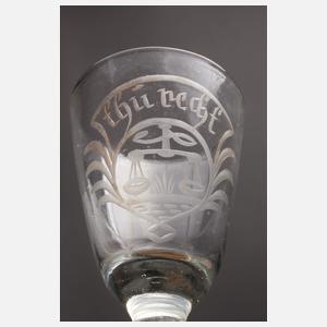 Drei Schliffgläser Judaica und Freimaurersymbolik