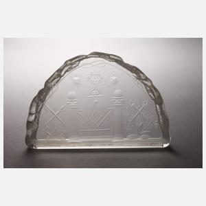 Drei Schliffgläser Judaica und Freimaurersymbolik