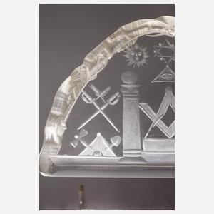 Drei Schliffgläser Judaica und Freimaurersymbolik