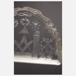 Drei Schliffgläser Judaica und Freimaurersymbolik