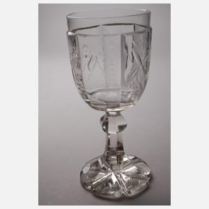 Paar feine Glaspokale mit Insekten