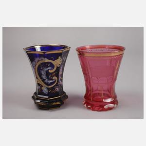 Vier Biedermeiergläser