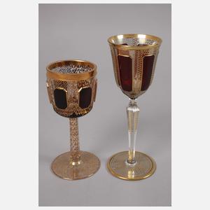 Vier Prunkgläser Karlsbad