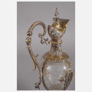 Prächtige Historismuskaraffe mit Silbermontierung
