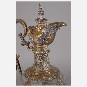 Prächtige Historismuskaraffe mit Silbermontierung