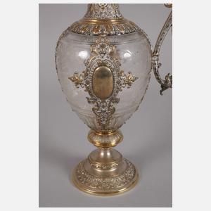 Prächtige Historismuskaraffe mit Silbermontierung