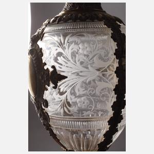 Prächtige Historismuskaraffe mit Silbermontierung