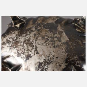 Silberkanne und -schale mit Weimarer Adler