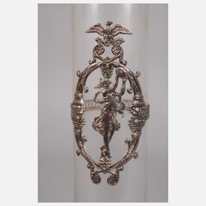 Klassizistische Glasvase mit Silbermontur