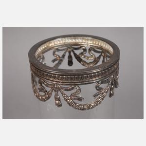 Klassizistische Glasvase mit Silbermontur