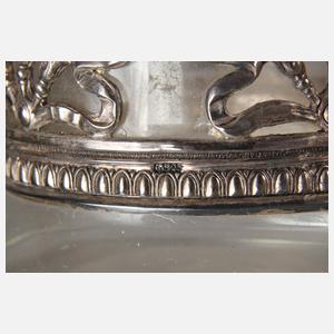 Klassizistische Glasvase mit Silbermontur