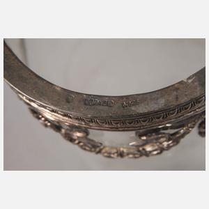 Klassizistische Glasvase mit Silbermontur