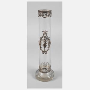 Klassizistische Glasvase mit Silbermontur