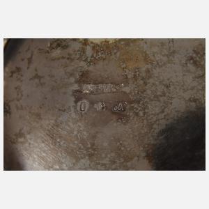 Henkelkorb Silber mit Glaseinsatz