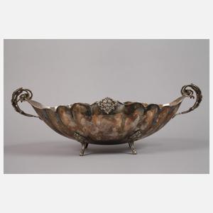 Silbertablett und Henkelschale