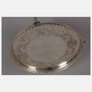 Silbertablett und Henkelschale