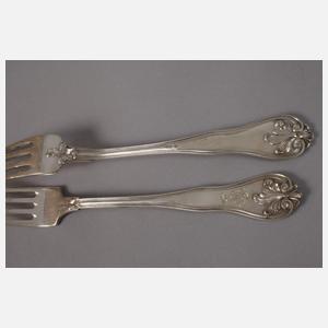 Silber sechs Gabeln aus Adelsbesitz