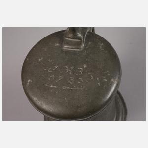 Zinnwalzenkrug mit Wappen