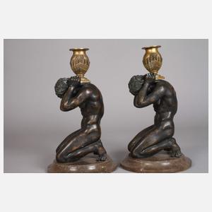 Paar figürliche Leuchter als Männerakte