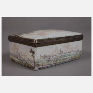 Sächsische Tabatiere mit feiner Emaillebemalung