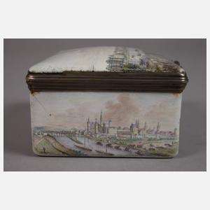 Sächsische Tabatiere mit feiner Emaillebemalung