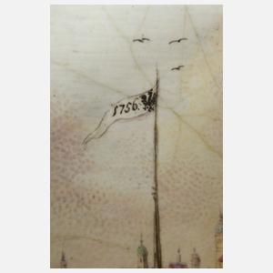 Sächsische Tabatiere mit feiner Emaillebemalung