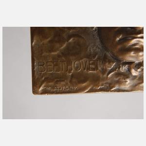 Franz Stiasny, kleines Bronzerelief Beethoven