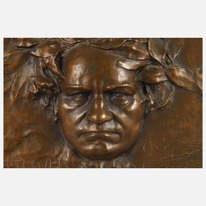 Franz Stiasny, kleines Bronzerelief Beethoven