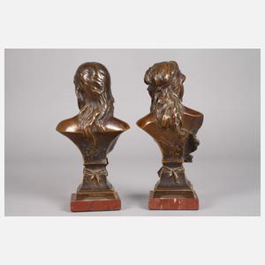 Paul Aichele, zwei Mädchenbüsten Jugendstil